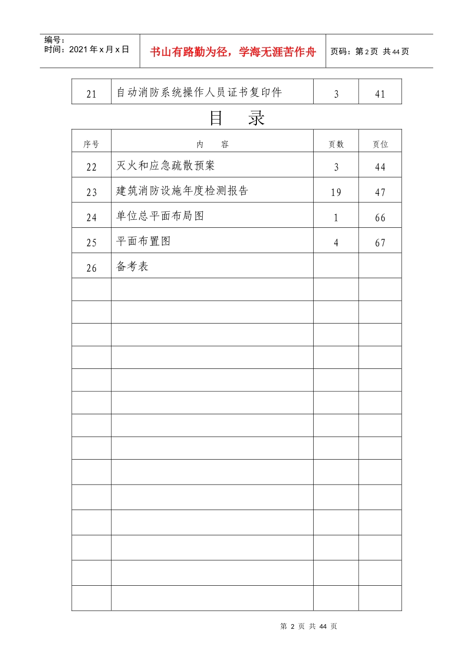 重点单位消防档案模板_第2页