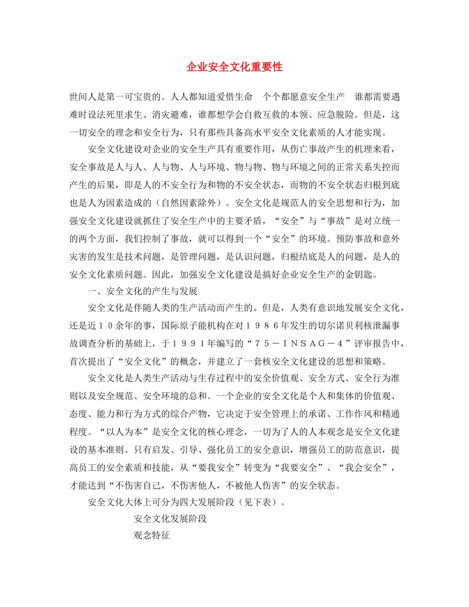 《安全文化》之企业安全文化重要性 _第1页