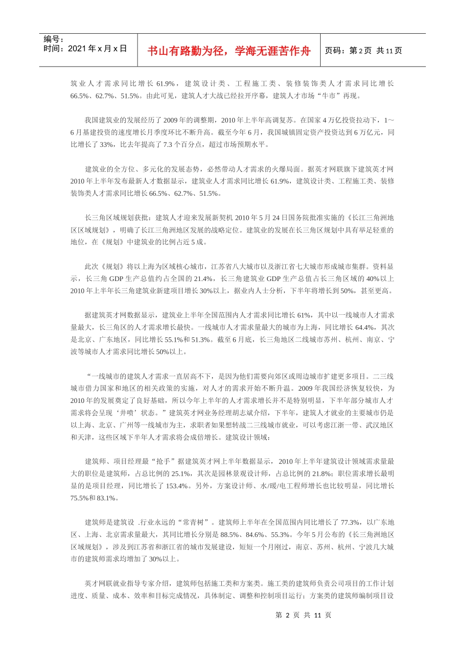 房地产建筑行业人薪酬和需求方面资料_第2页