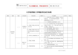 浅析江苏省档案工作等级评定试行标准