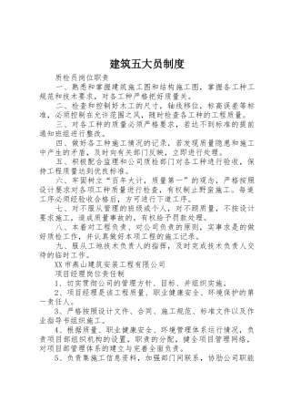 建筑五大员规章制度 