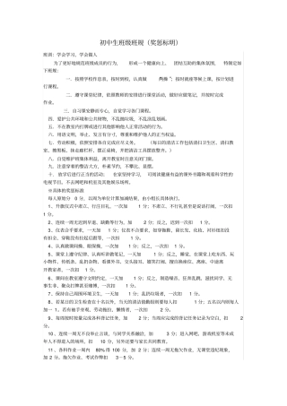 (完整版)初中生班级班规