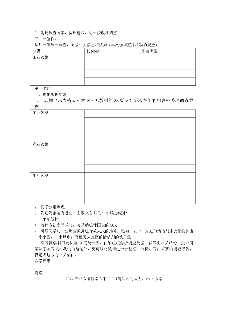 2024春湘教版科学六下2.2《污染来自哪里》word教案_第2页