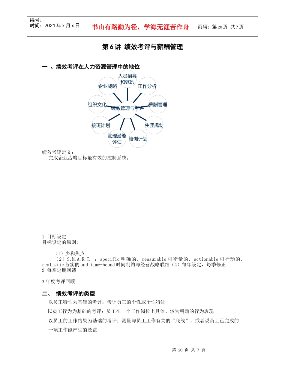 第6讲 绩效考评和薪酬管理_第1页