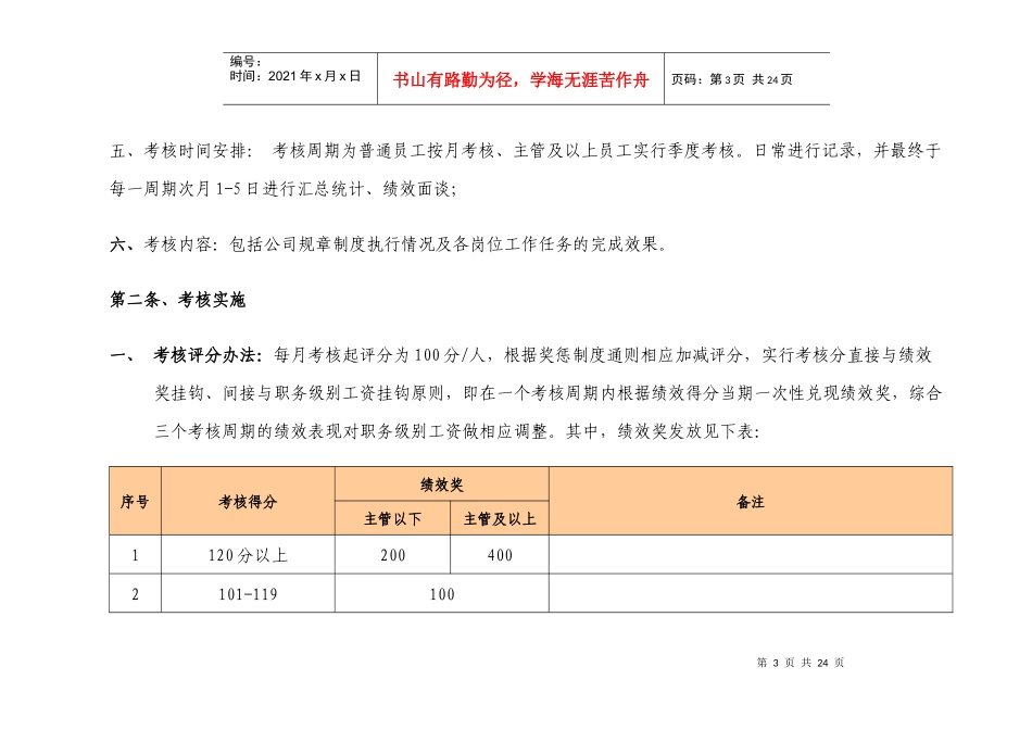 怡和物业公司绩效考核评分及奖惩方案_20P_第3页