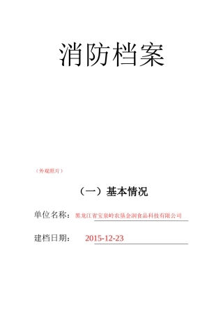 某某食品科技有限公司消防档案