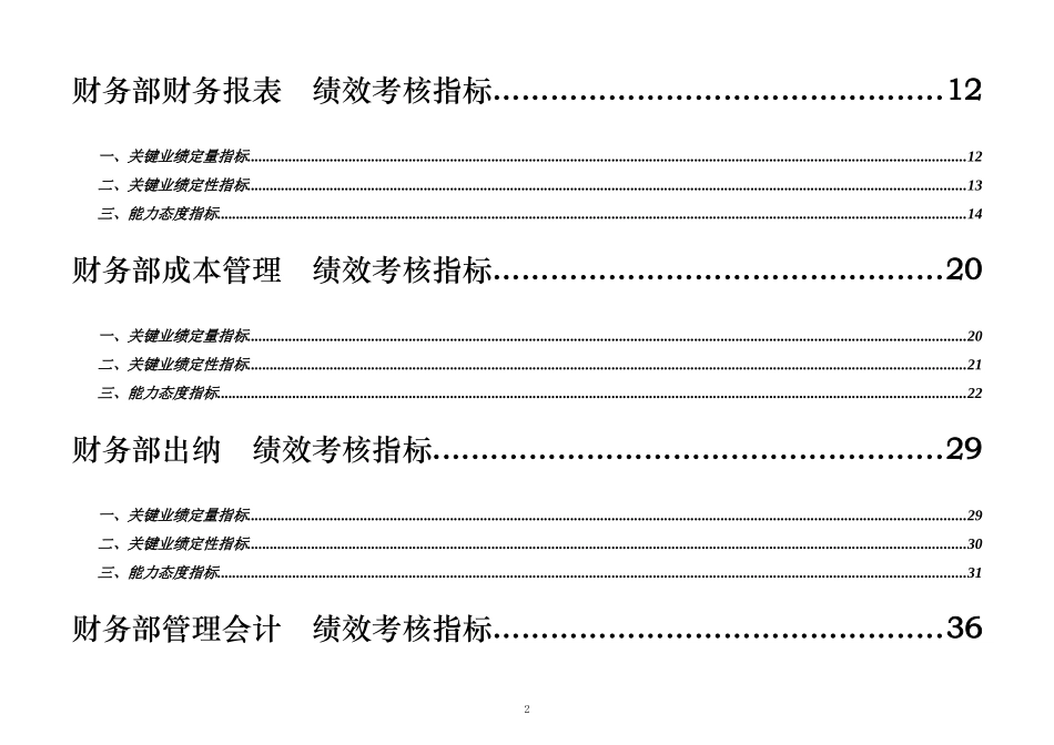 阳光100地产总部财务部部门与岗位KPI指标_第2页