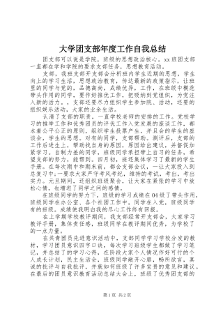 大学团支部年度工作自我总结