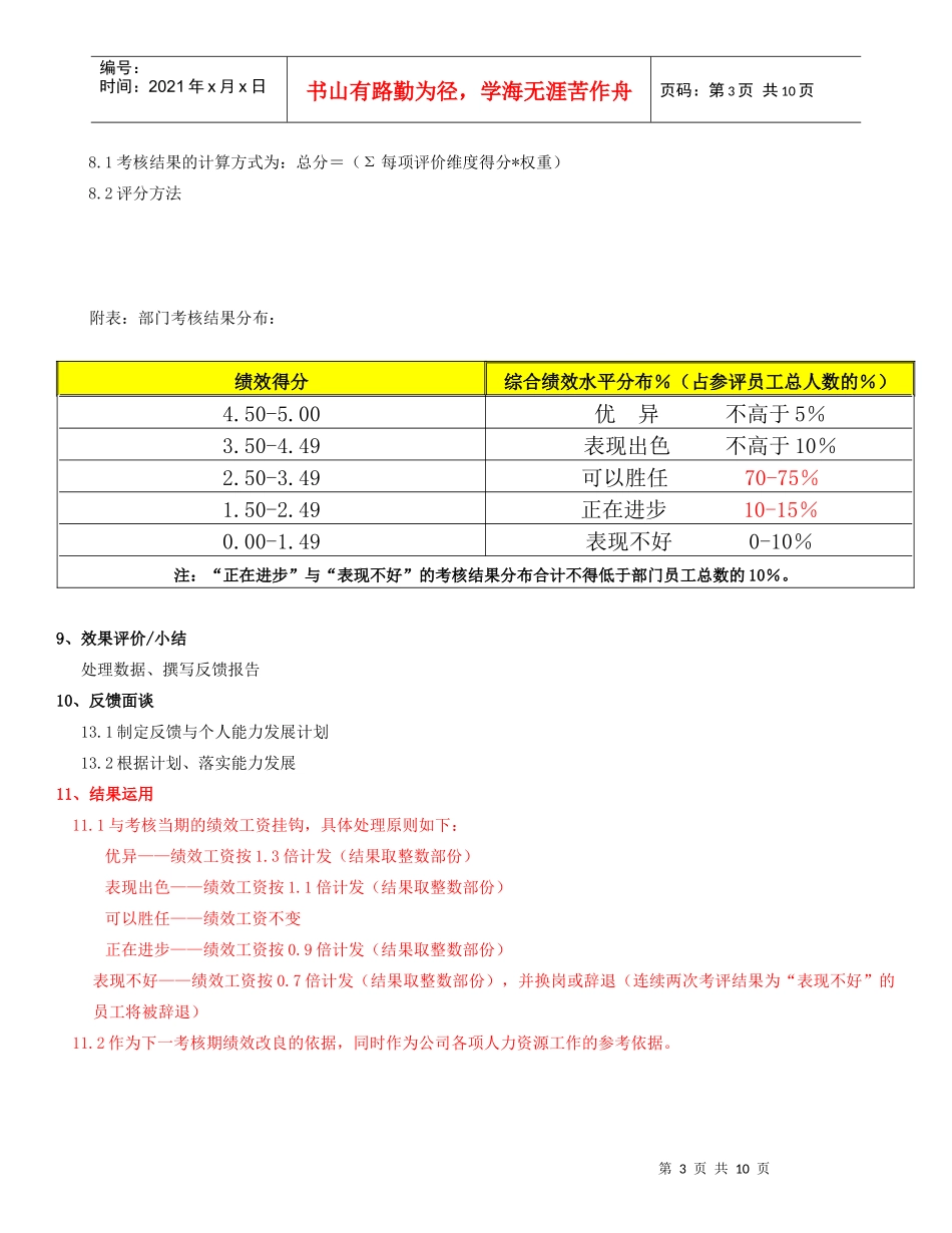 绩效考评操作方案(通用)_第3页