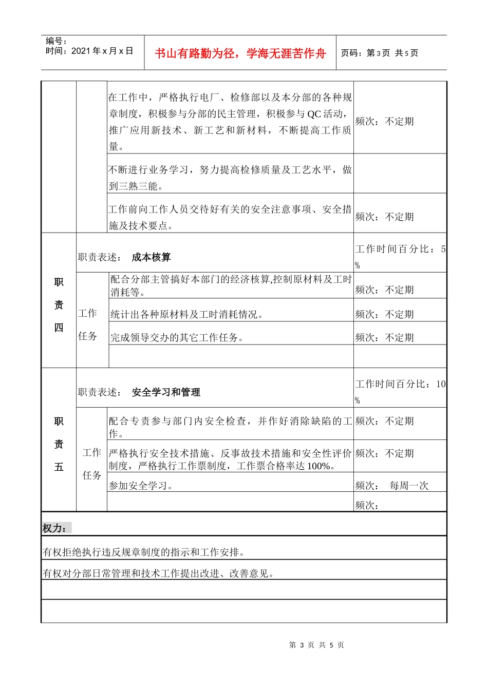 检修部水工观测B岗职务说明书_第3页