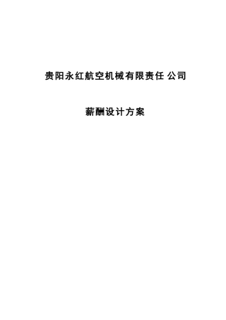 贵州永红薪酬设计方案