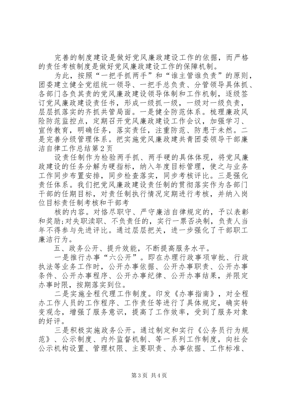 共青团委领导干部廉洁自律工作总结_第3页