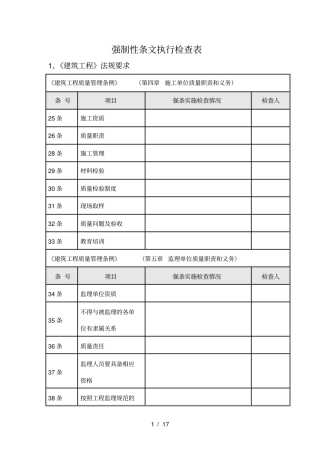 强制性条文执行检查