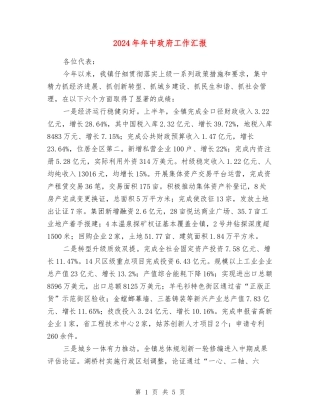 2024年年中政府工作汇报