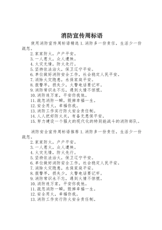 消防宣传周标语大全