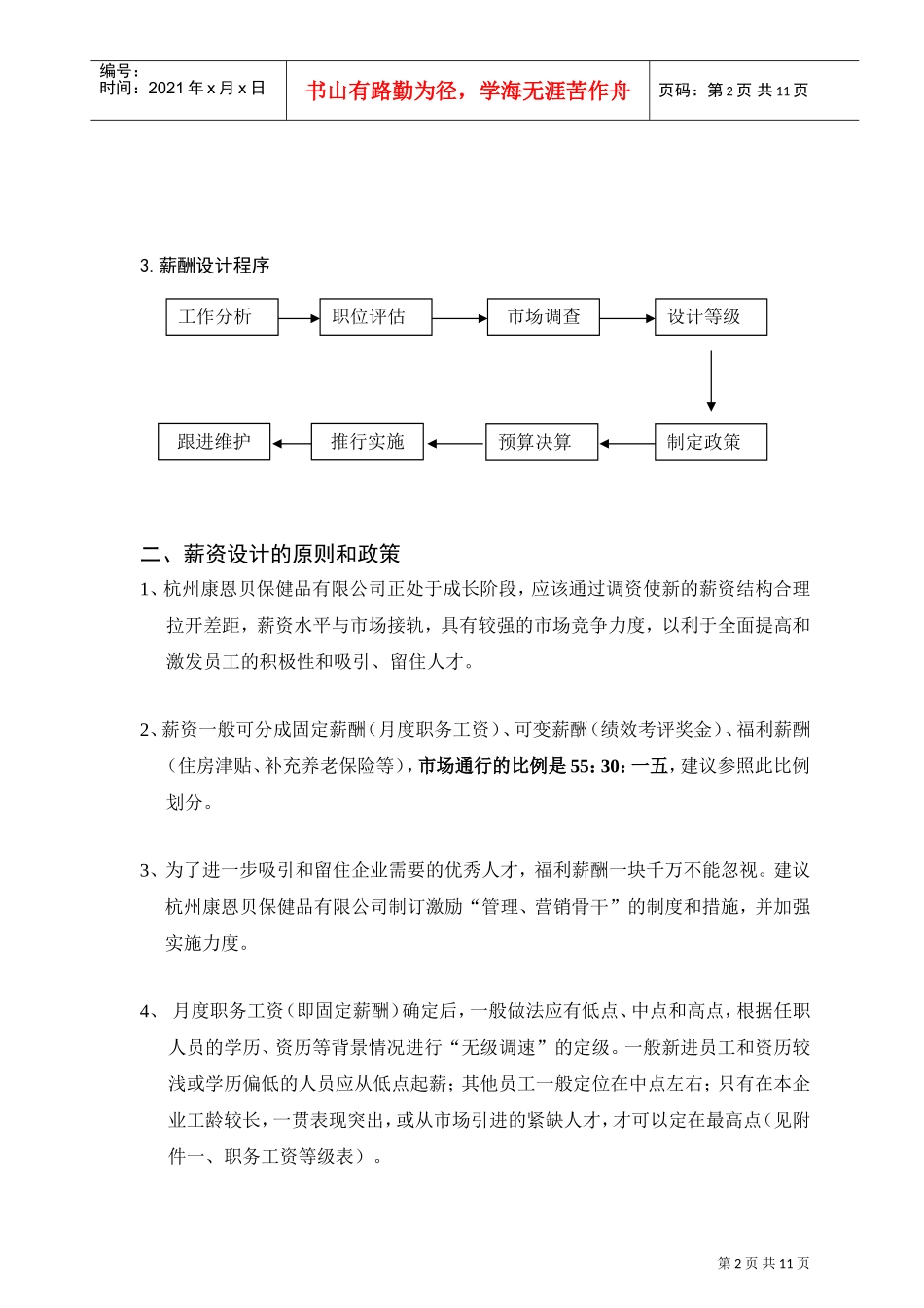 某某健品有限公司薪酬改革方案_第2页
