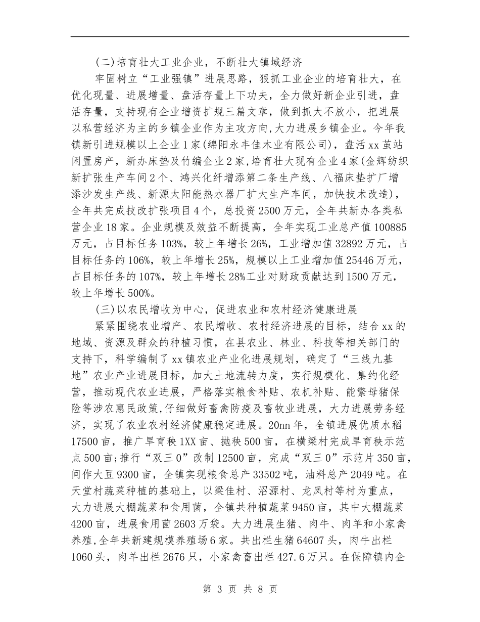 乡镇工作总结暨工作打算_第3页