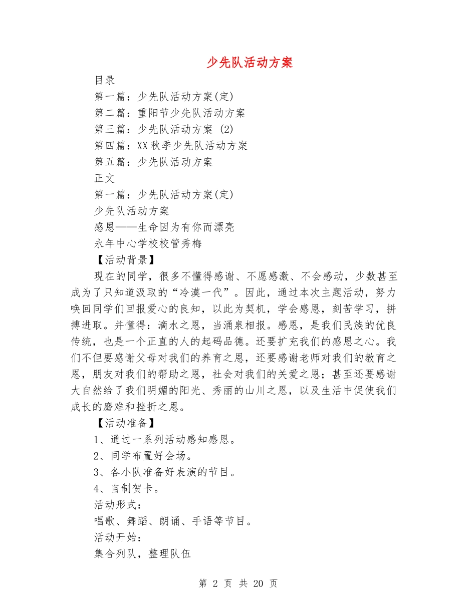 少先队活动方案_第2页
