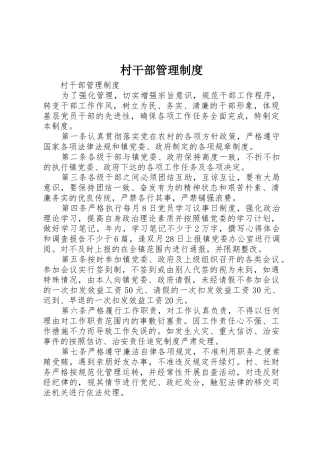 村干部管理规章制度 (20)
