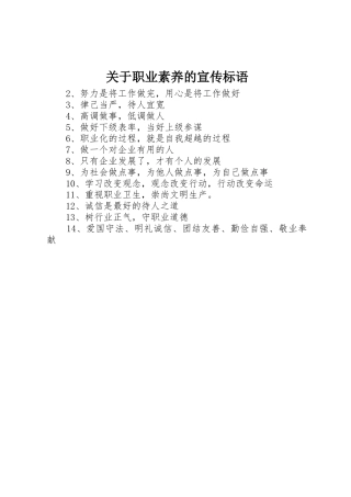 关于职业素养的标语集锦