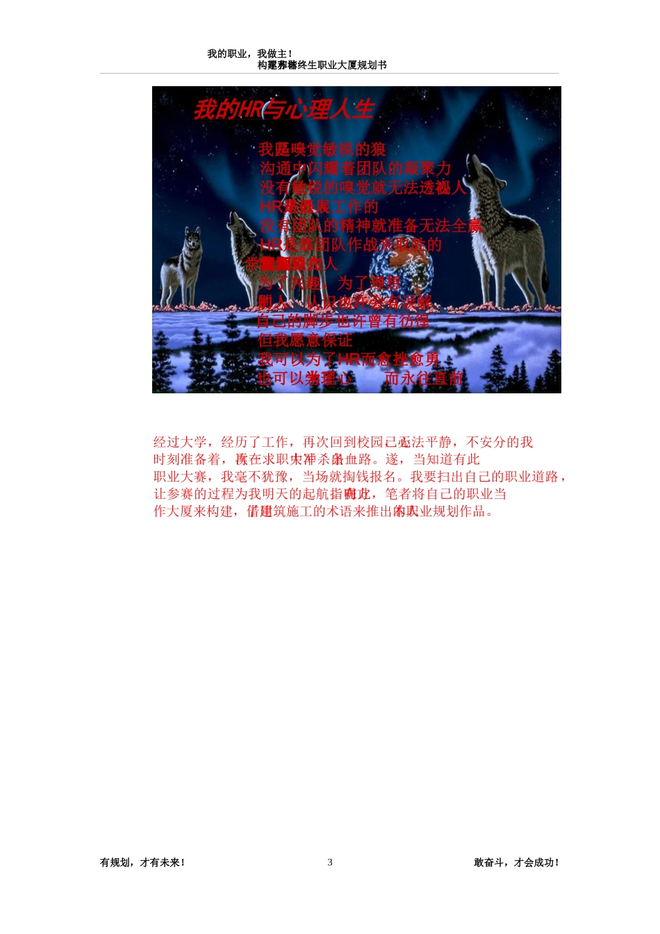 职业生涯规划案例_第3页