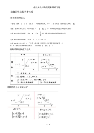 指数函数经典例题和课后习题