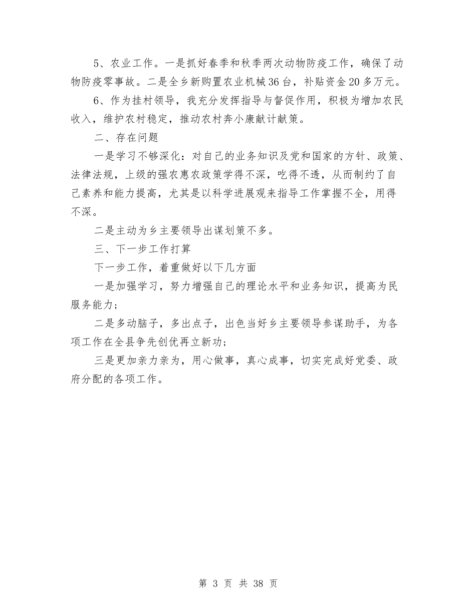 2024年副乡长思想意识提升个人总结范文与2024年副县长述职述廉报告汇编_第3页