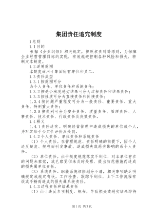 集团责任追究管理规章制度