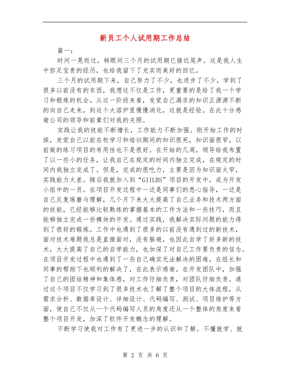 新员工个人试用期工作总结_第2页