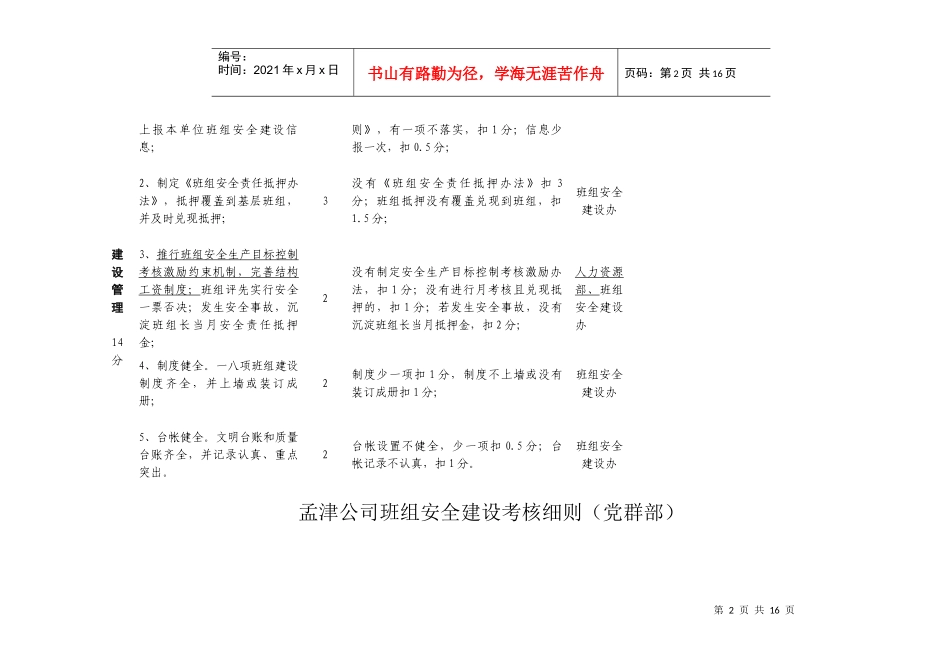 班组安全建设考核细则责任划分_第2页
