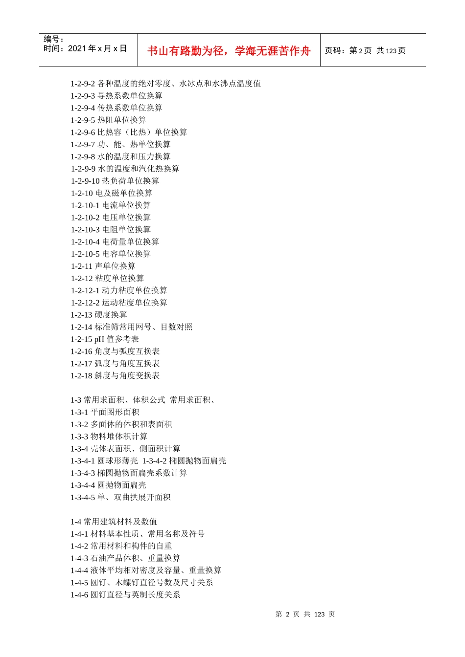 建筑施工手册(第四版)目录_第2页