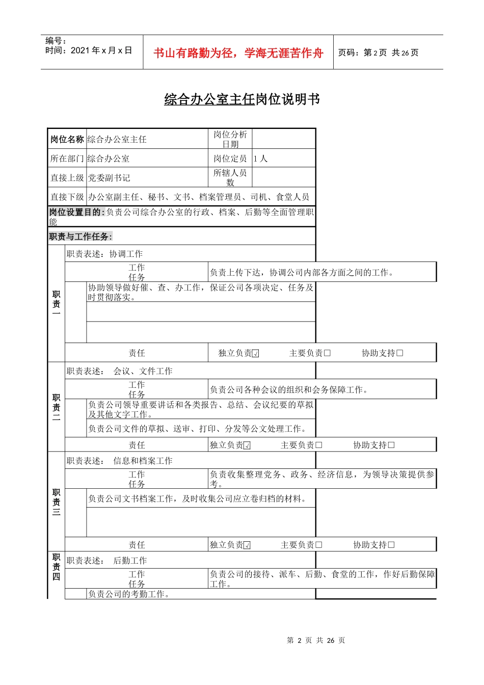 综合办公室各岗位职务说明_第2页