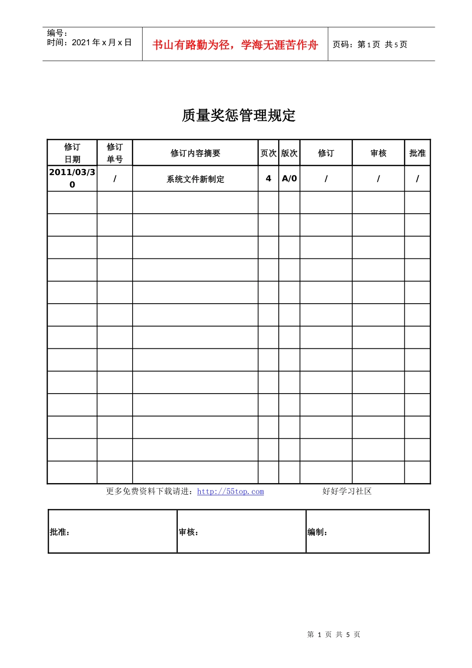 质量奖惩管理规定_第1页