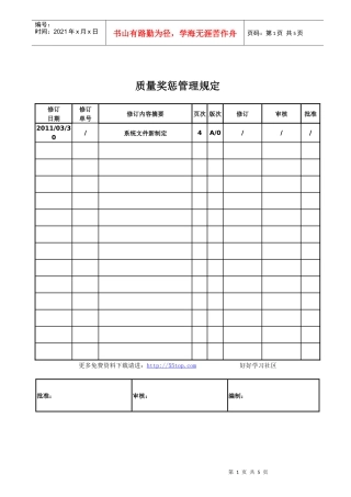 质量奖惩管理规定