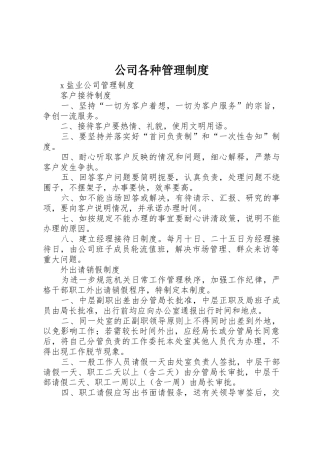 公司各种管理规章制度 (2)