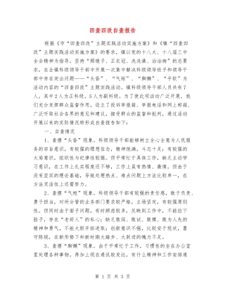四查四改自查报告