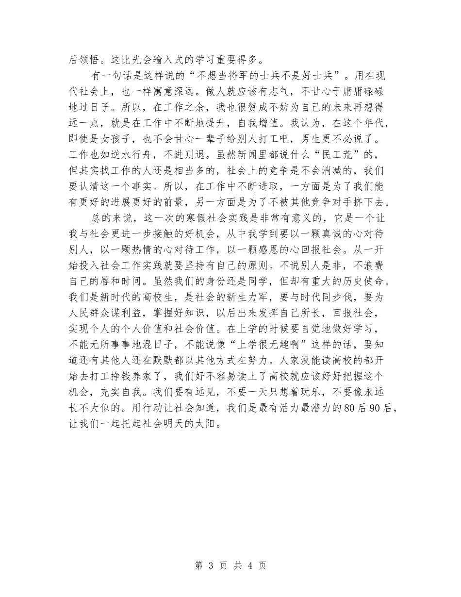 2024年寒假大学生兼职文员社会实践报告范文_第3页