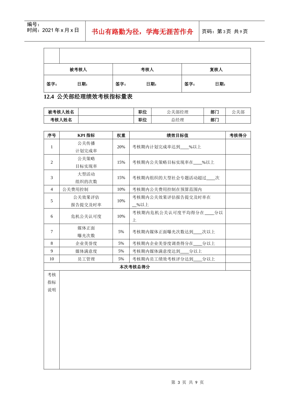 绩效考核方案——公关人员篇_第3页