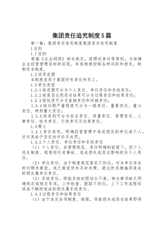 集团责任追究规章制度5篇