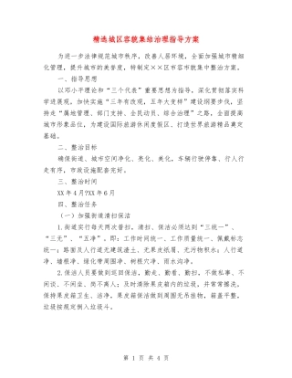 城区容貌集结治理指导方案