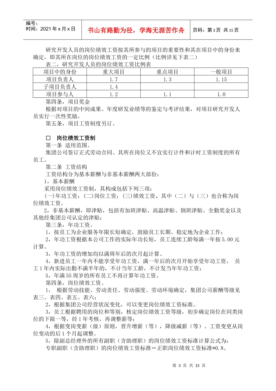 重庆四维瓷业(集团)股份有限公司薪酬_第3页