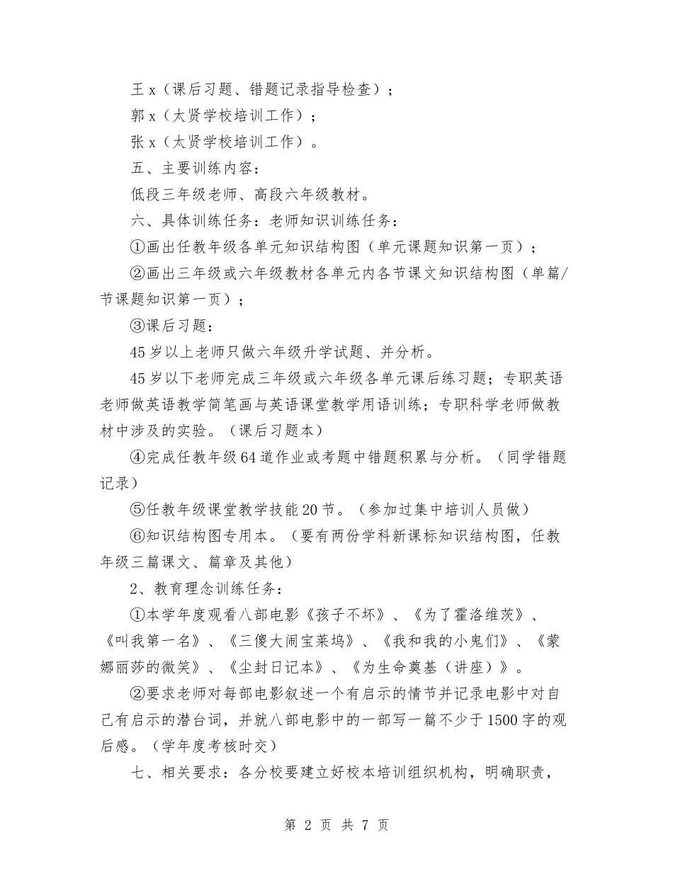 2024校本培训工作计划范文与2024校本研修个人工作计划范文汇编_第2页