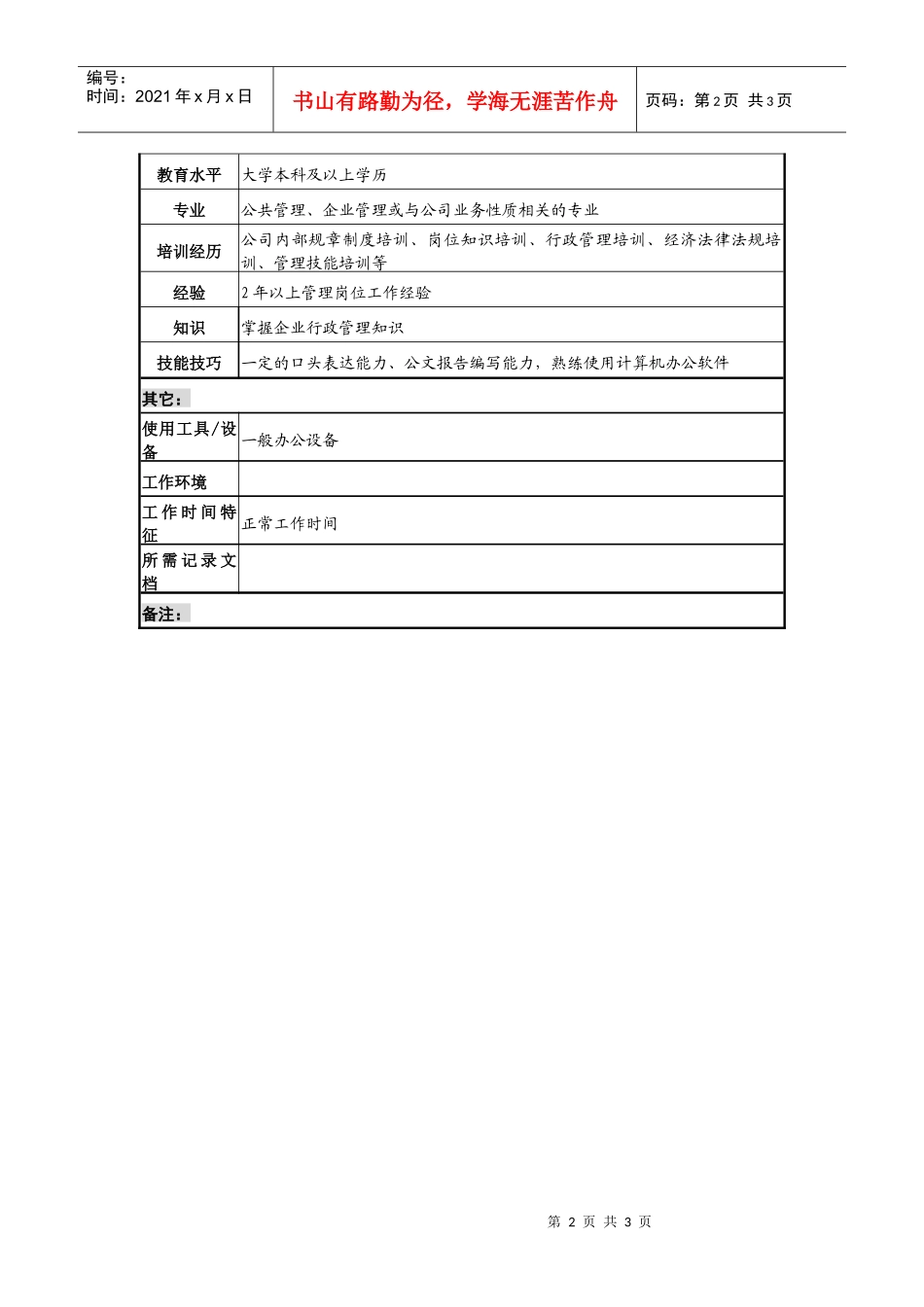 某发电企业北京办职务说明书_第2页