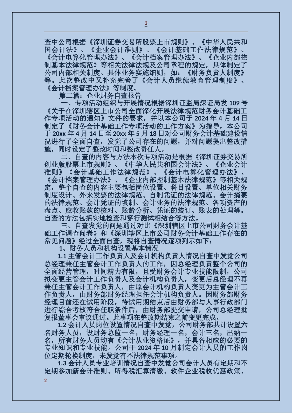 大众版企业财务自查报告_第2页