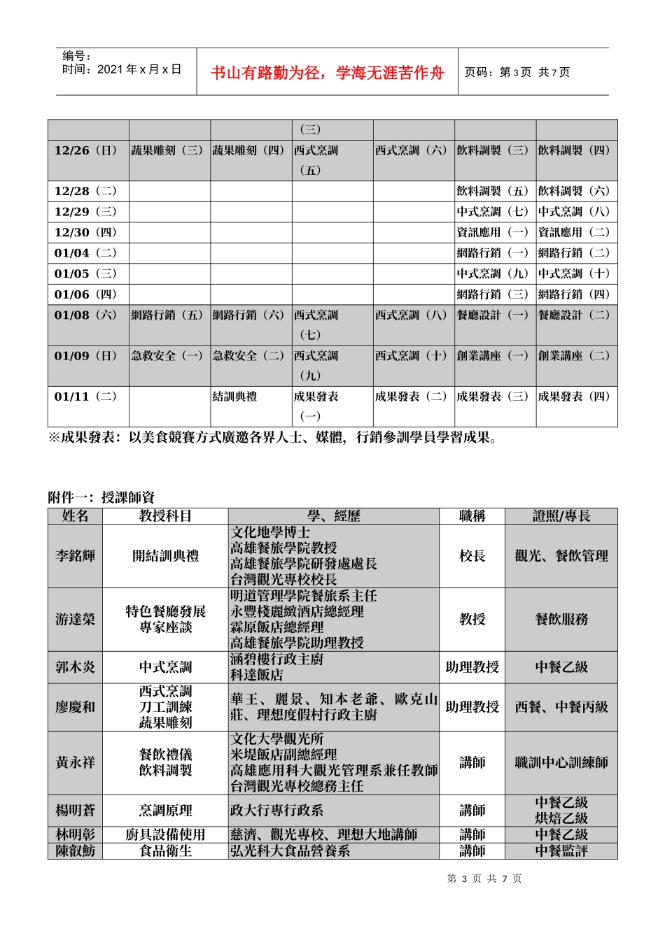 特色餐饮创业育成班招生简章_第3页