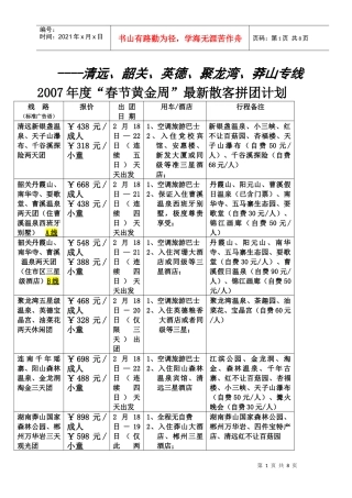 清新假期办公室人员电话联系表
