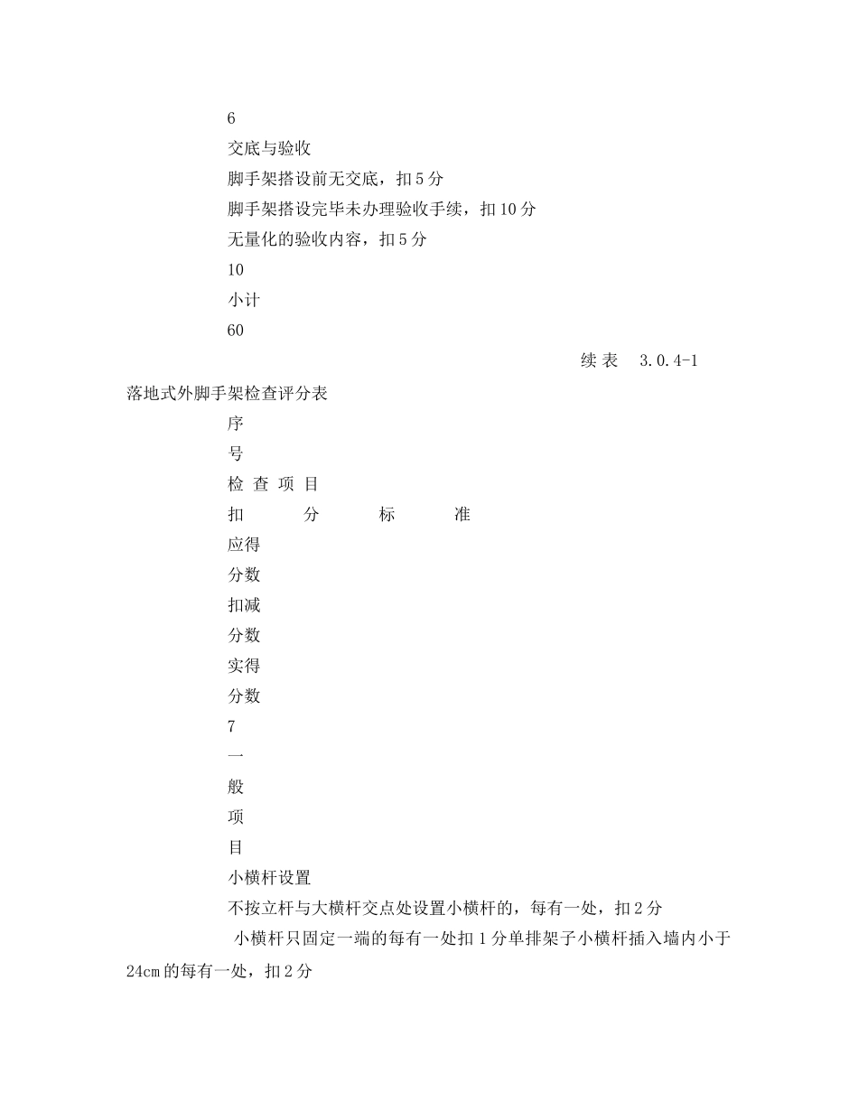 《安全管理资料》之落地式外脚手架检查评分表 _第3页