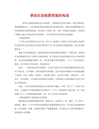 《安全管理应急预案》之事故应急救援预案的构成 