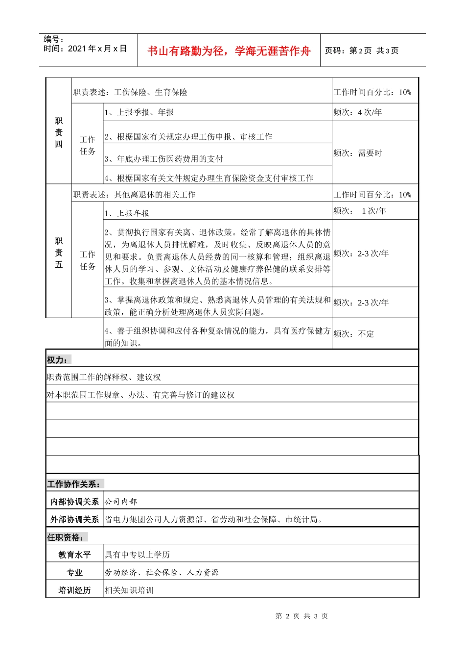 职务说明书（社保）_第2页