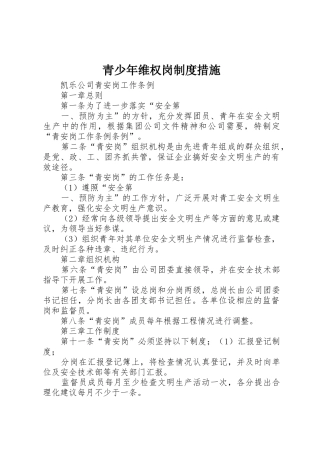 青少年维权岗规章制度措施